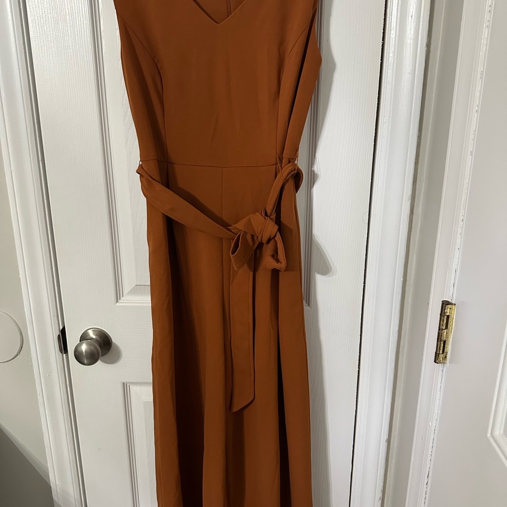 Elegant Brown Sleeveless jumpsuit